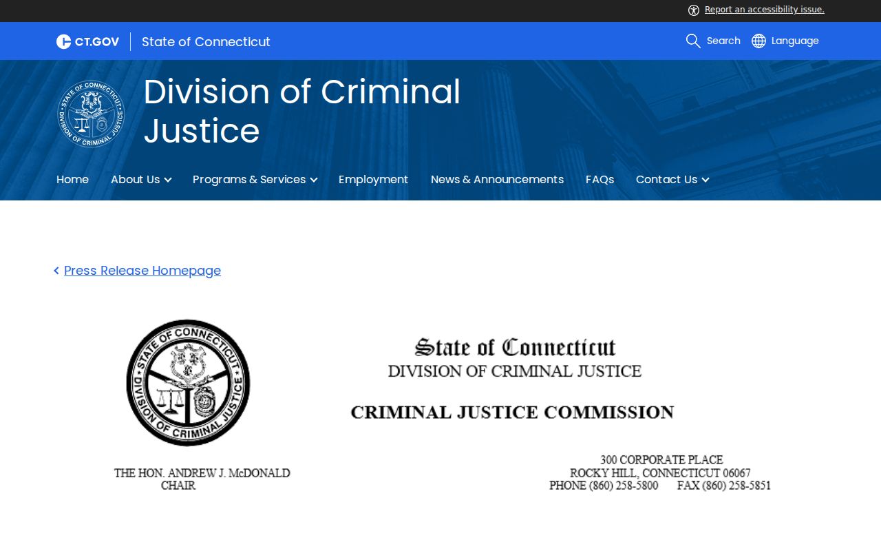 New London County arrest records State's Attorney charge filing context