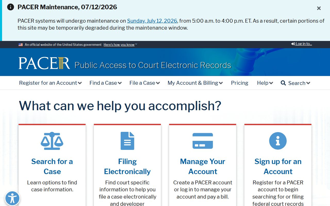 New London County Superior Court PACER account access