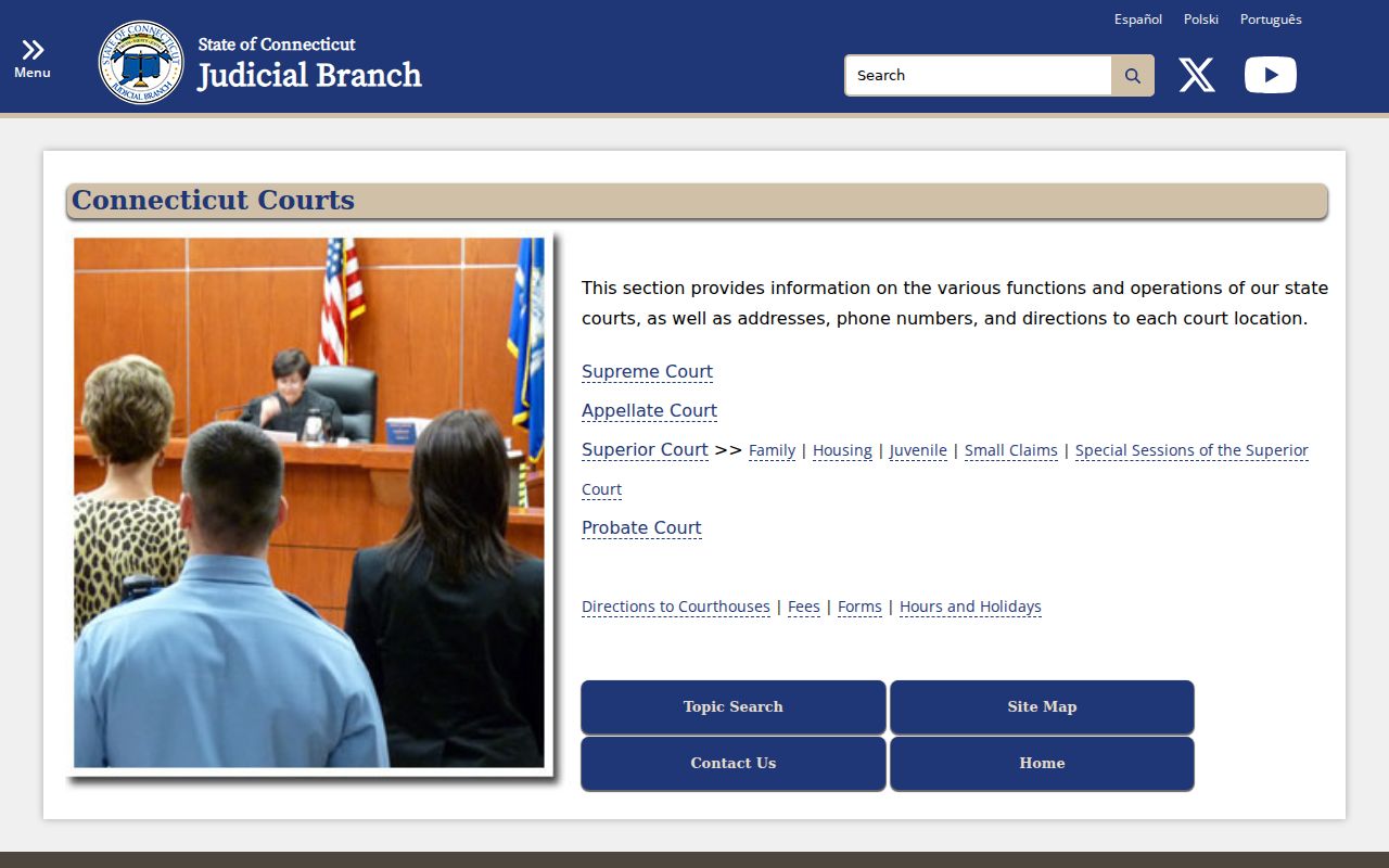 New London County court records Connecticut court structure overview