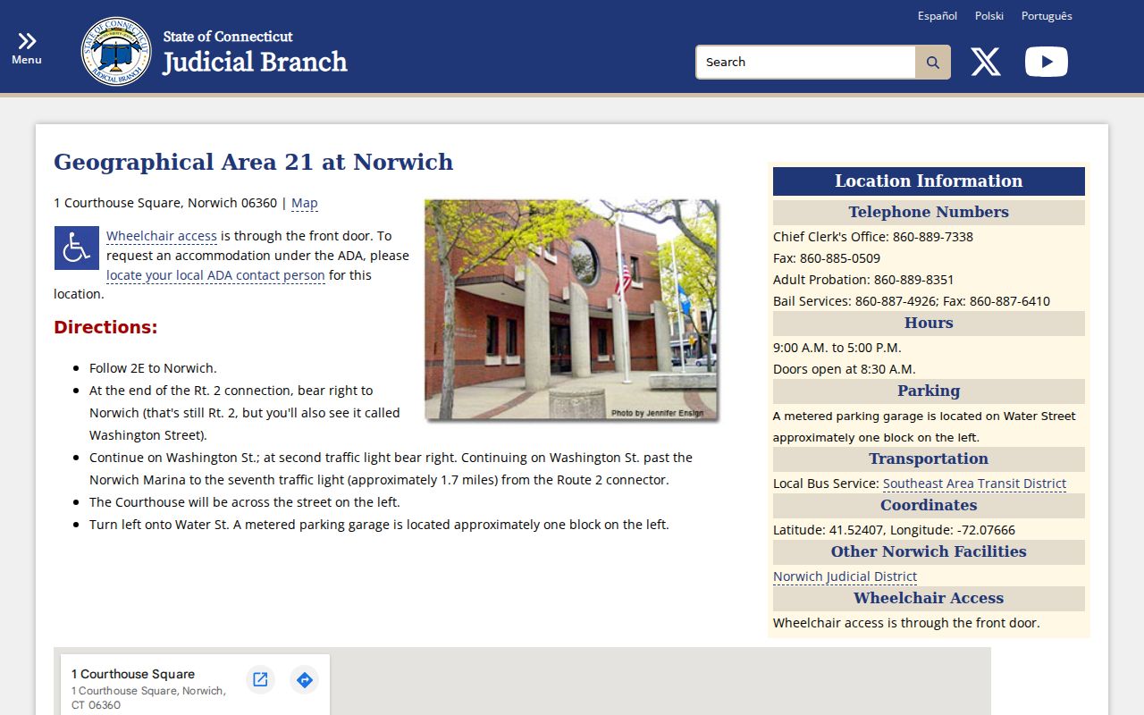 New London County warrant records GA 21 Norwich courthouse
